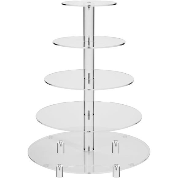 5 Tier Round Acrylic Cupcake Stand-Cake Stand-Dessert Stand, Cupcake Tower - Picture 5 of 8